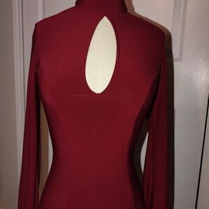 Forever 21 Burgundy Long Sleeve Dress
